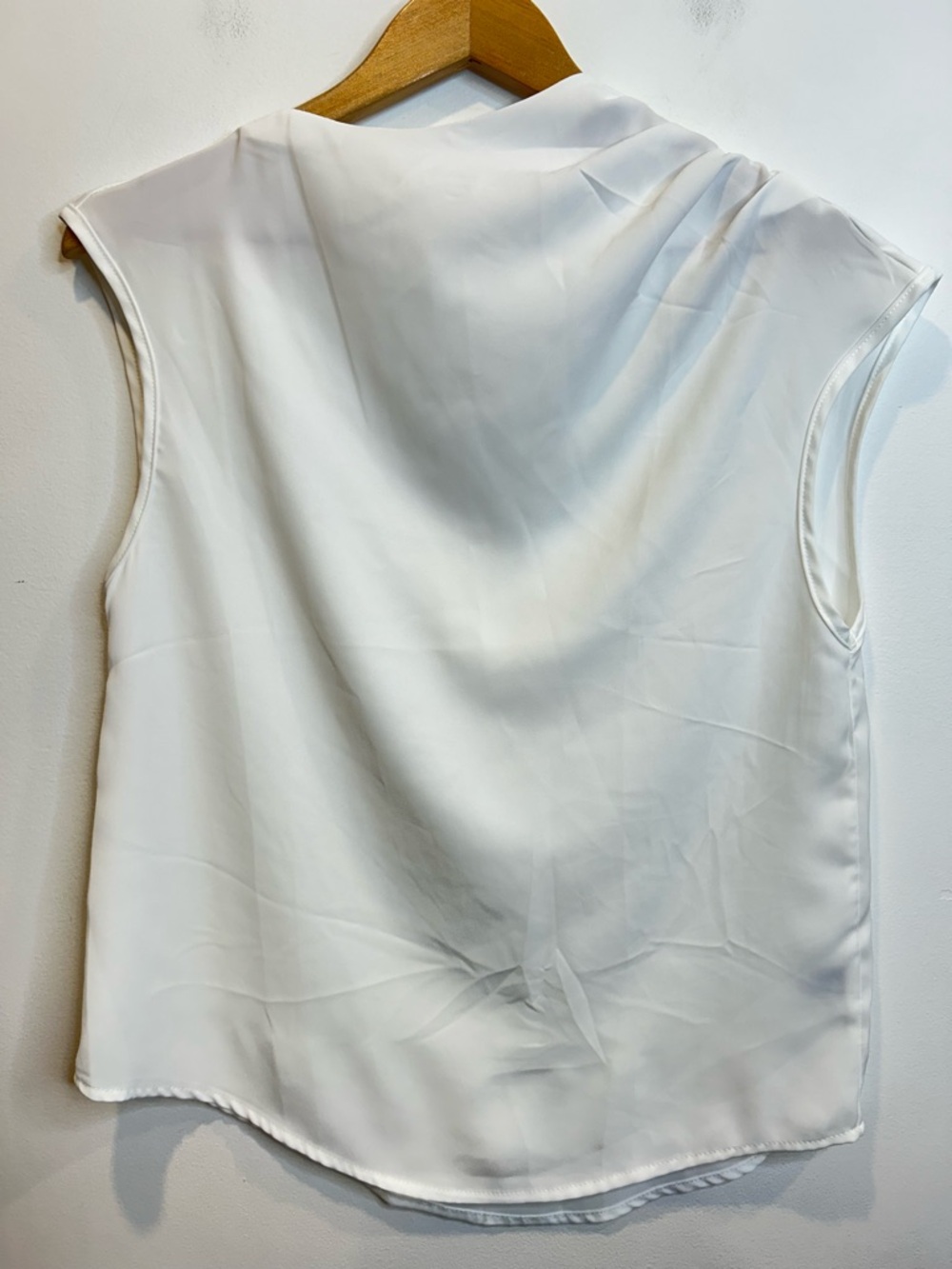SHEIN Gathered Shoulder Sleeveless Top Blouse White